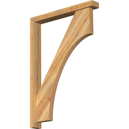 Ekena Millwork Westlake Block Rough Sawn Bracket w/ Offset Brace, Western Red Cedar, 4"W x 30"D x 42"H BKT0402X30X42WTL05RWR